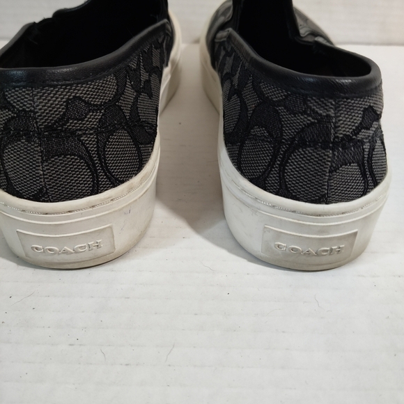 COACH Slip On Skate Sneaker Black Signature Jacquard Sz 8 8B - Picture 8 of 12